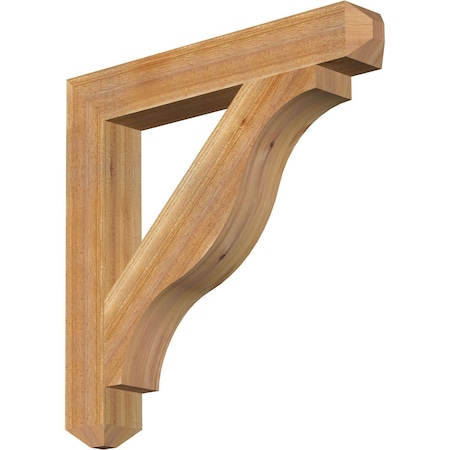 Ekena Millwork Funston Craftsman Rough Sawn Bracket, Western Red Cedar, 4"W x 28"D x 28"H BKT04X28X28FST04RWR
